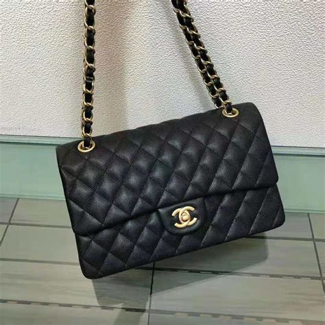 chanel classic handbag grained calfskin.